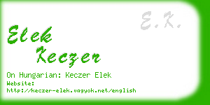 elek keczer business card